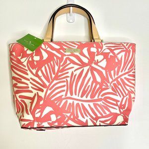 Kate Spade Tropical Pink Palm Hand Bag NWT